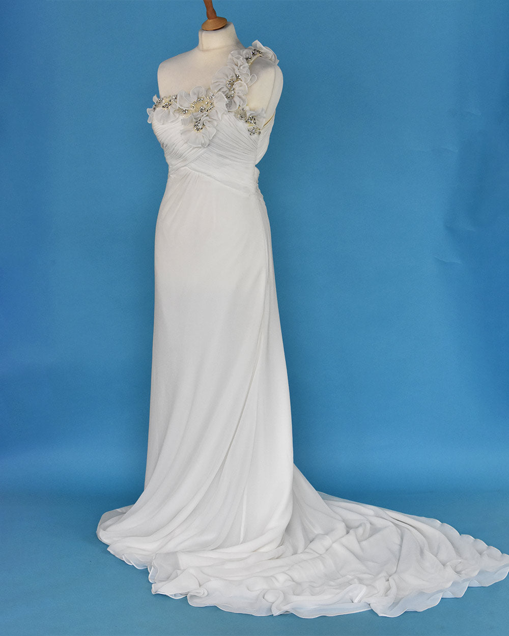 Ivory Chiffon Column Dress