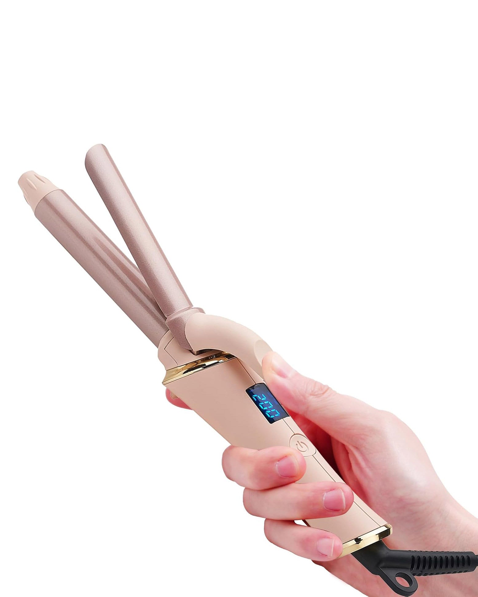 Mini Travel Curling Tongs 19mm Adjustable Temperature Pink