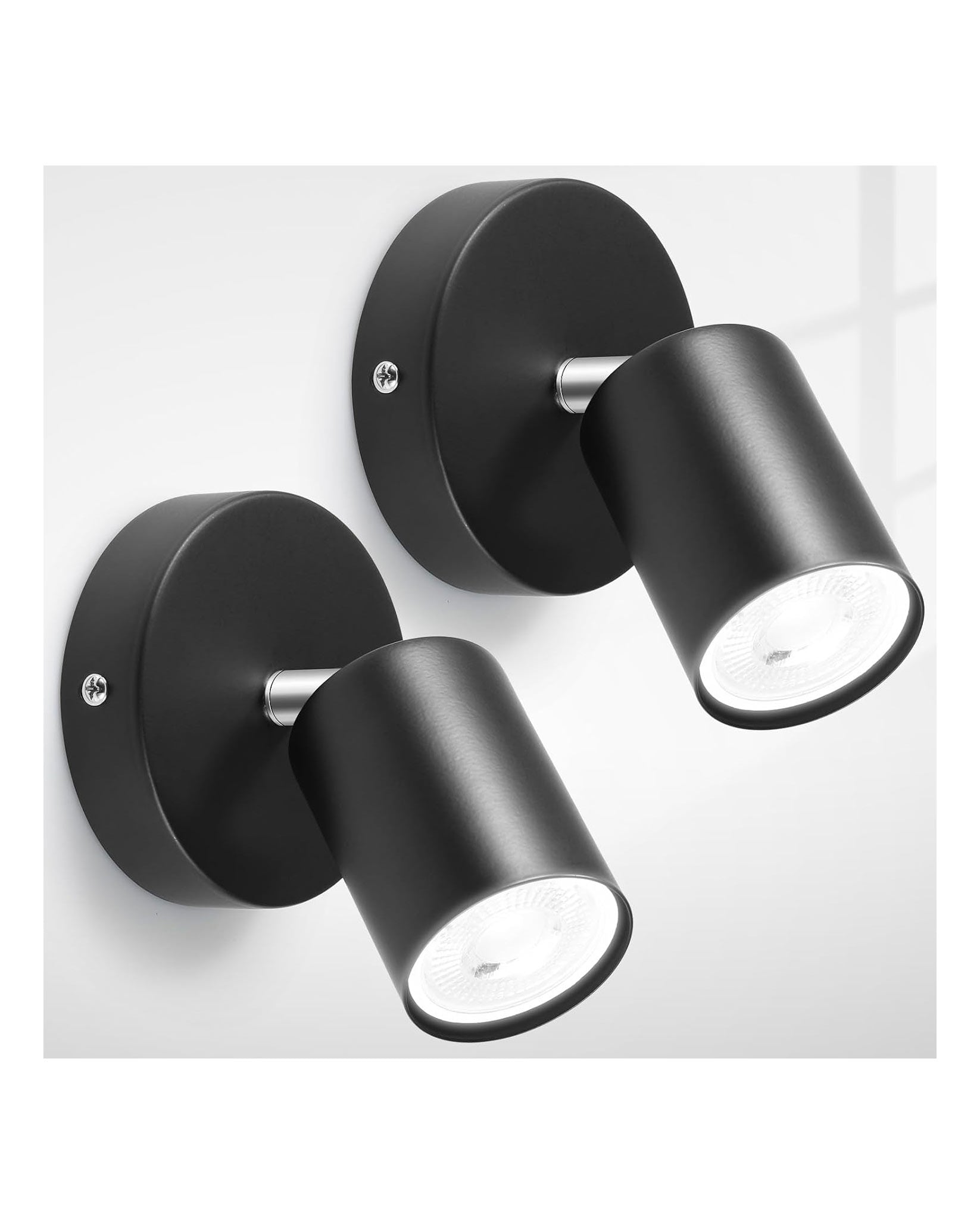 ZISHATUO LED Ceiling Spotlight Rotatable 2 Pack Black