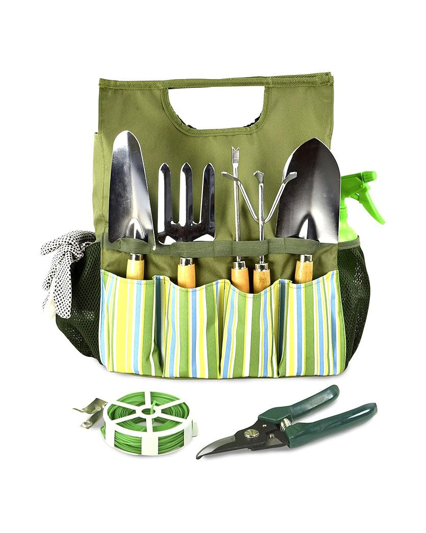 Plant Theatre Essential Garden Tool Bag with Tools Green