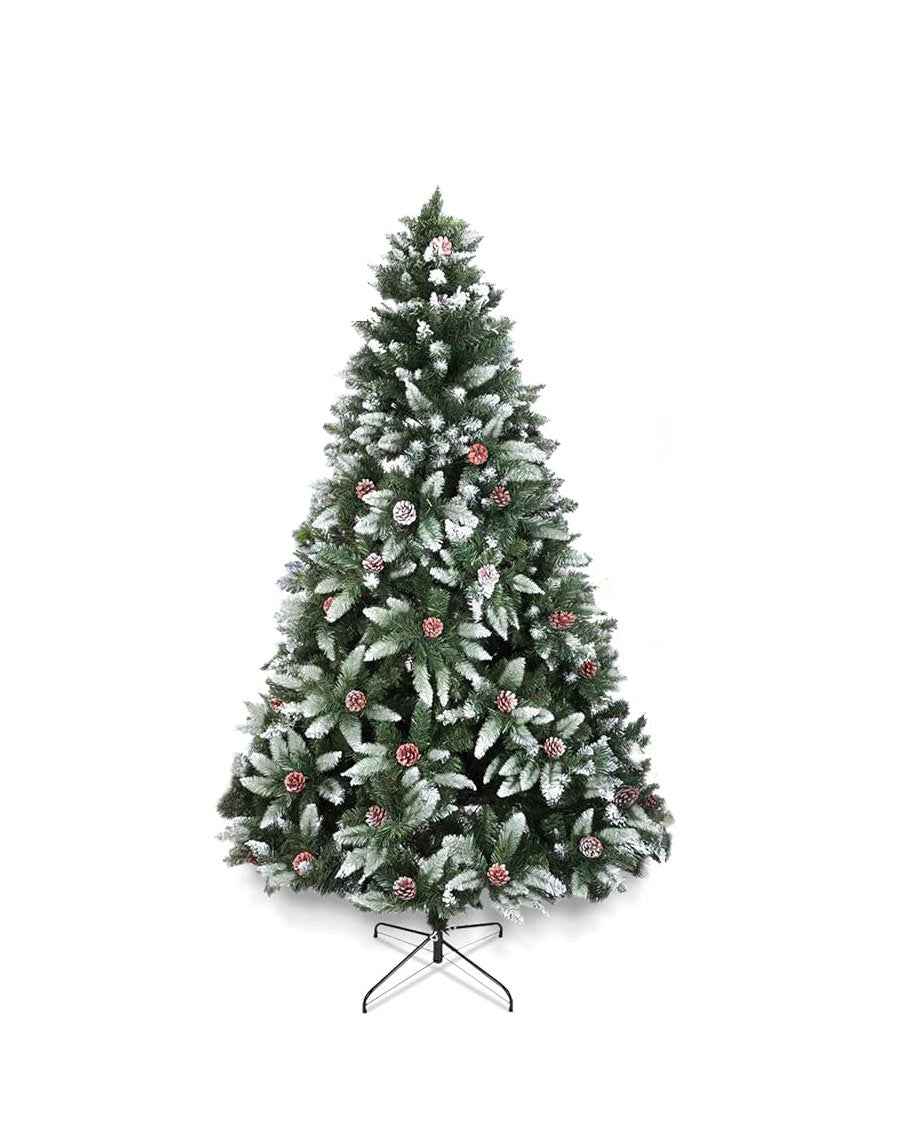 Artificial Christmas Tree 6ft Metal Stand Snow Flocked