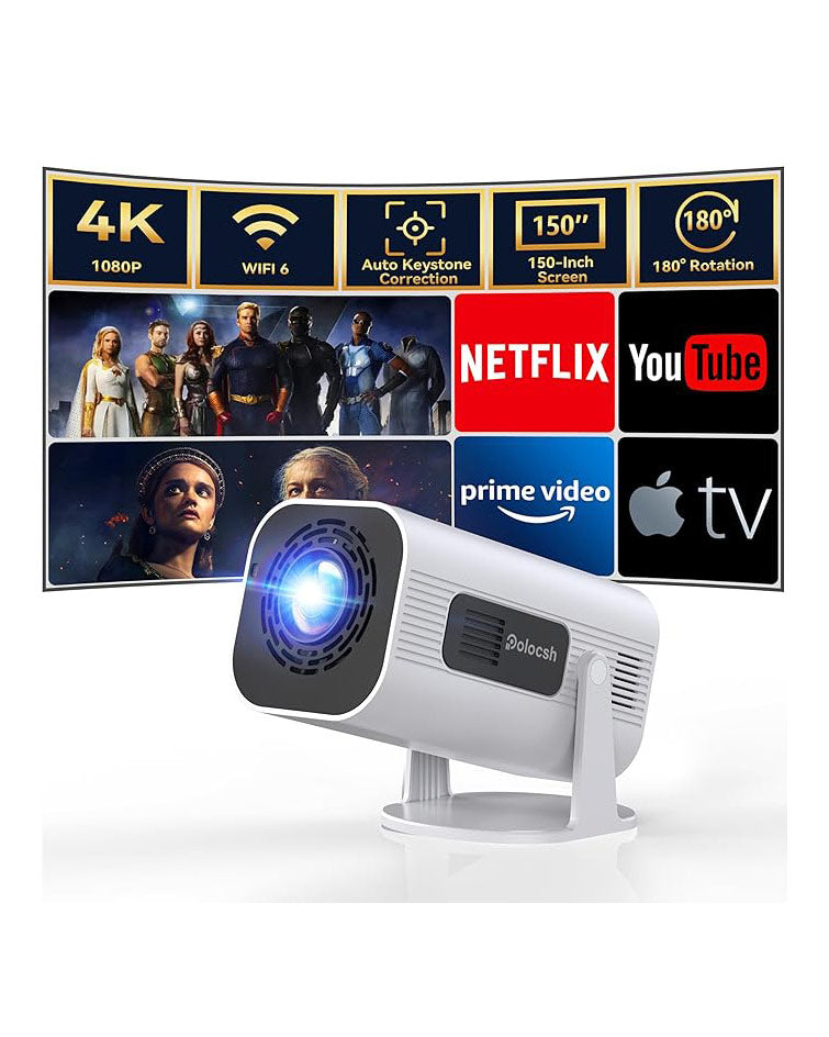 Polocsh Mini Portable Outdoor Projector iOS Android HDMI