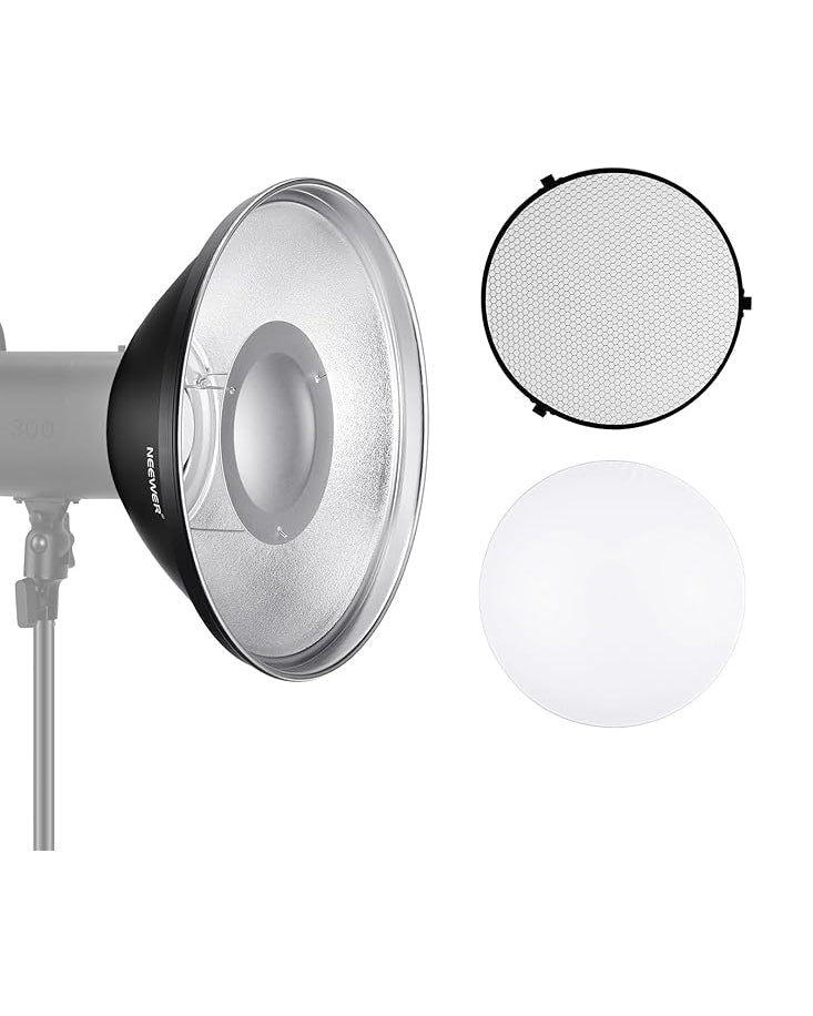 NEEWER 12"/30cm Metal Beauty Dish Bowens Mount Reflector Kit