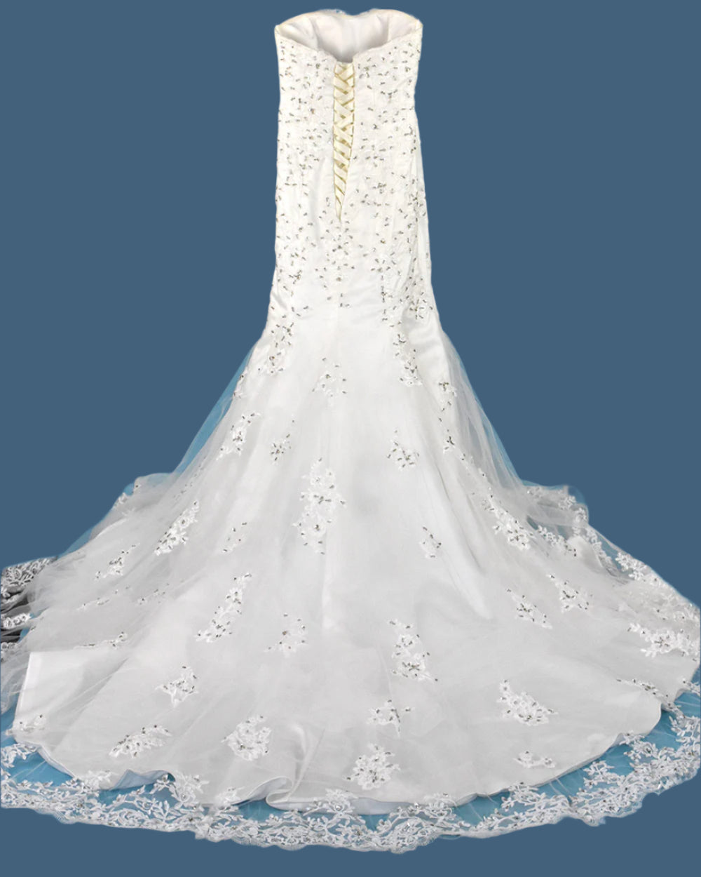 Anna Sorrano Pale Ivory Fishtail Wedding Dress Size 8