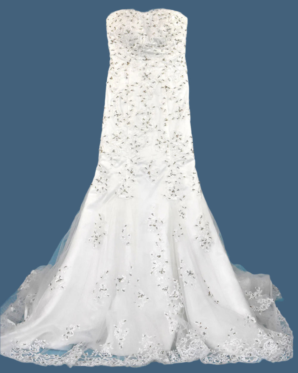 Anna Sorrano Pale Ivory Fishtail Wedding Dress Size 8