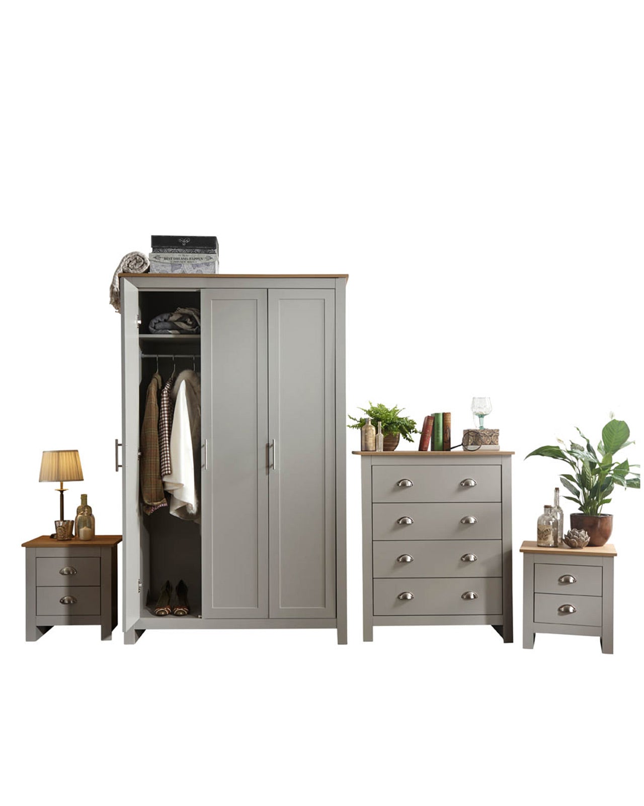 Lancaster 4-Piece Bedroom Set, Grey
