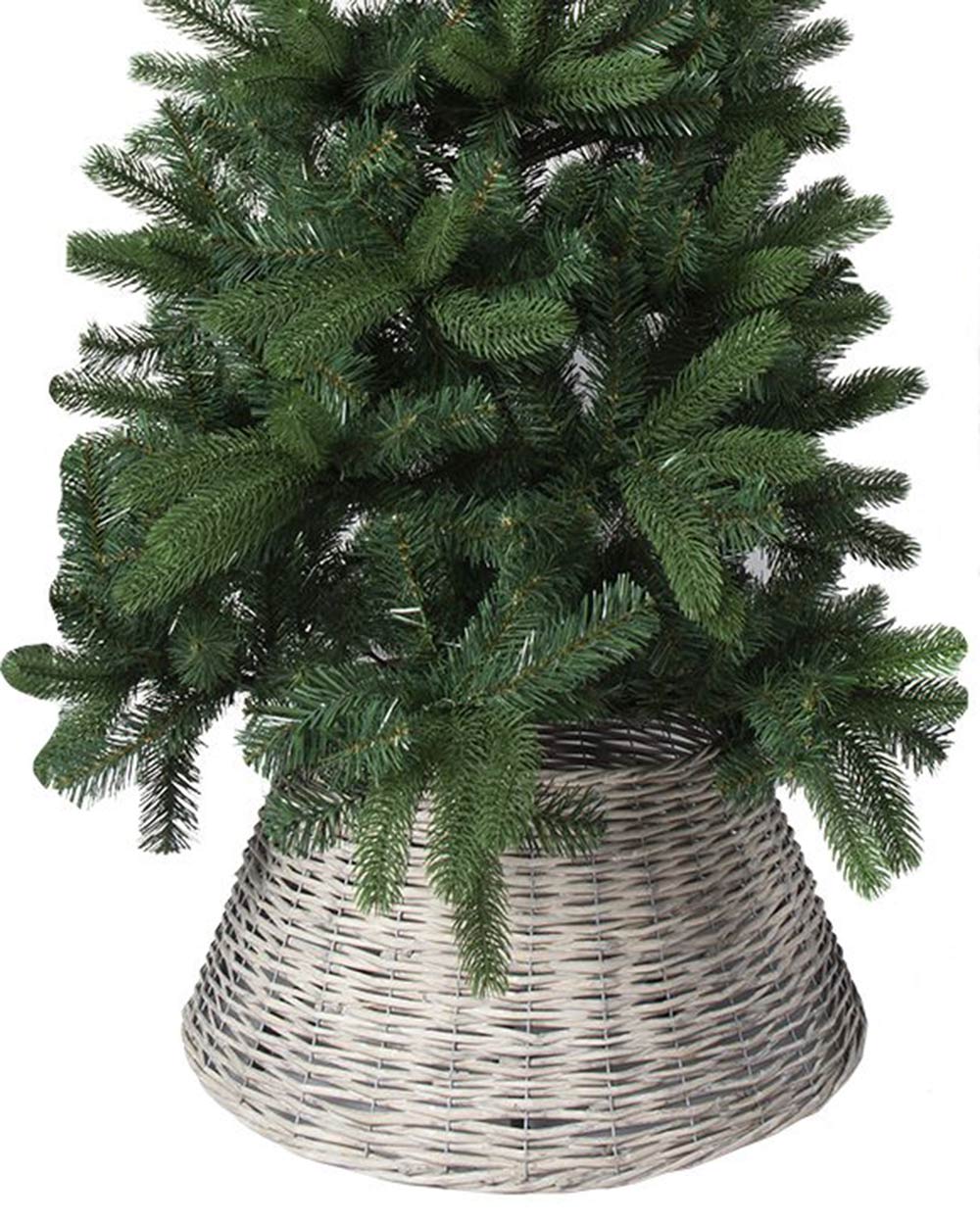 Wicker Christmas Tree Skirt, Natural Grey