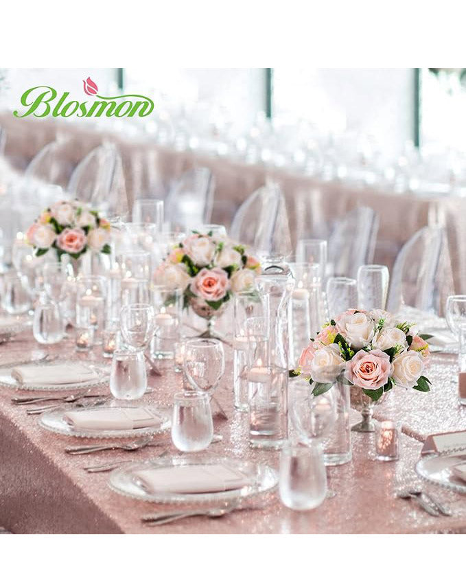 BLOSMON Artificial Flower Centrepieces 6pcs Blush Cream