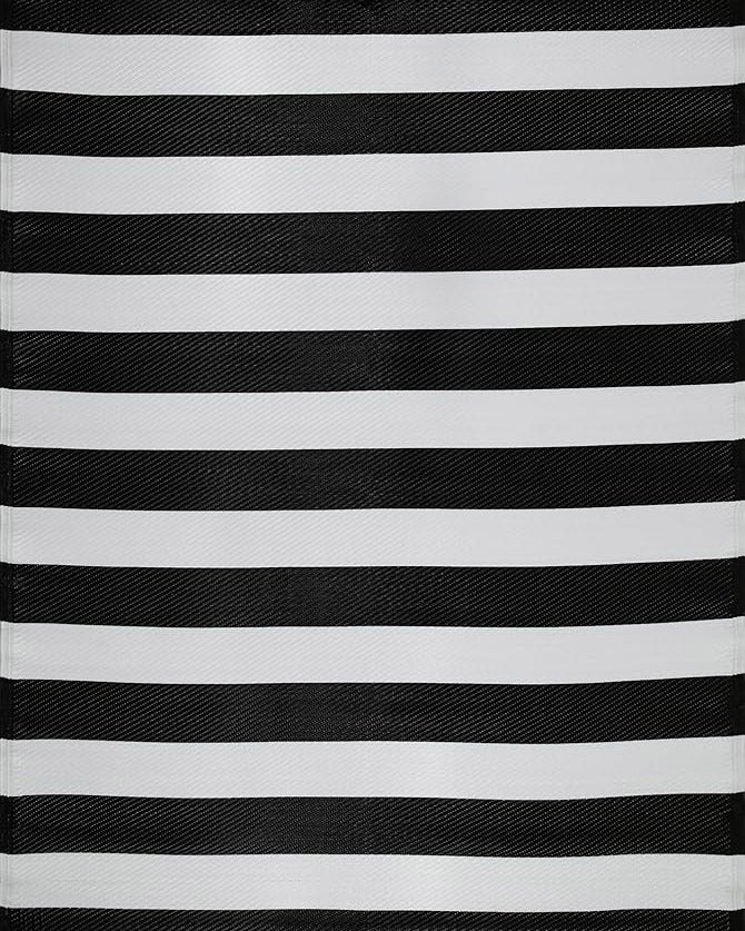 Outdoor Rugs for Garden Striped Black White 120x160cm