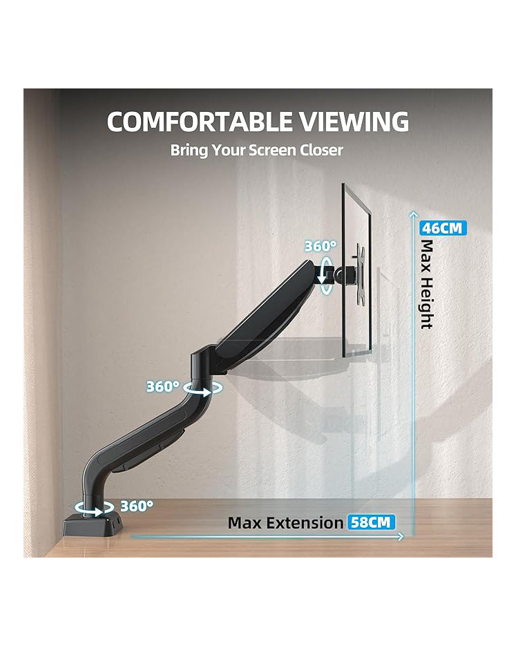 WEARSON Single Monitor Arm Desk Mount Black