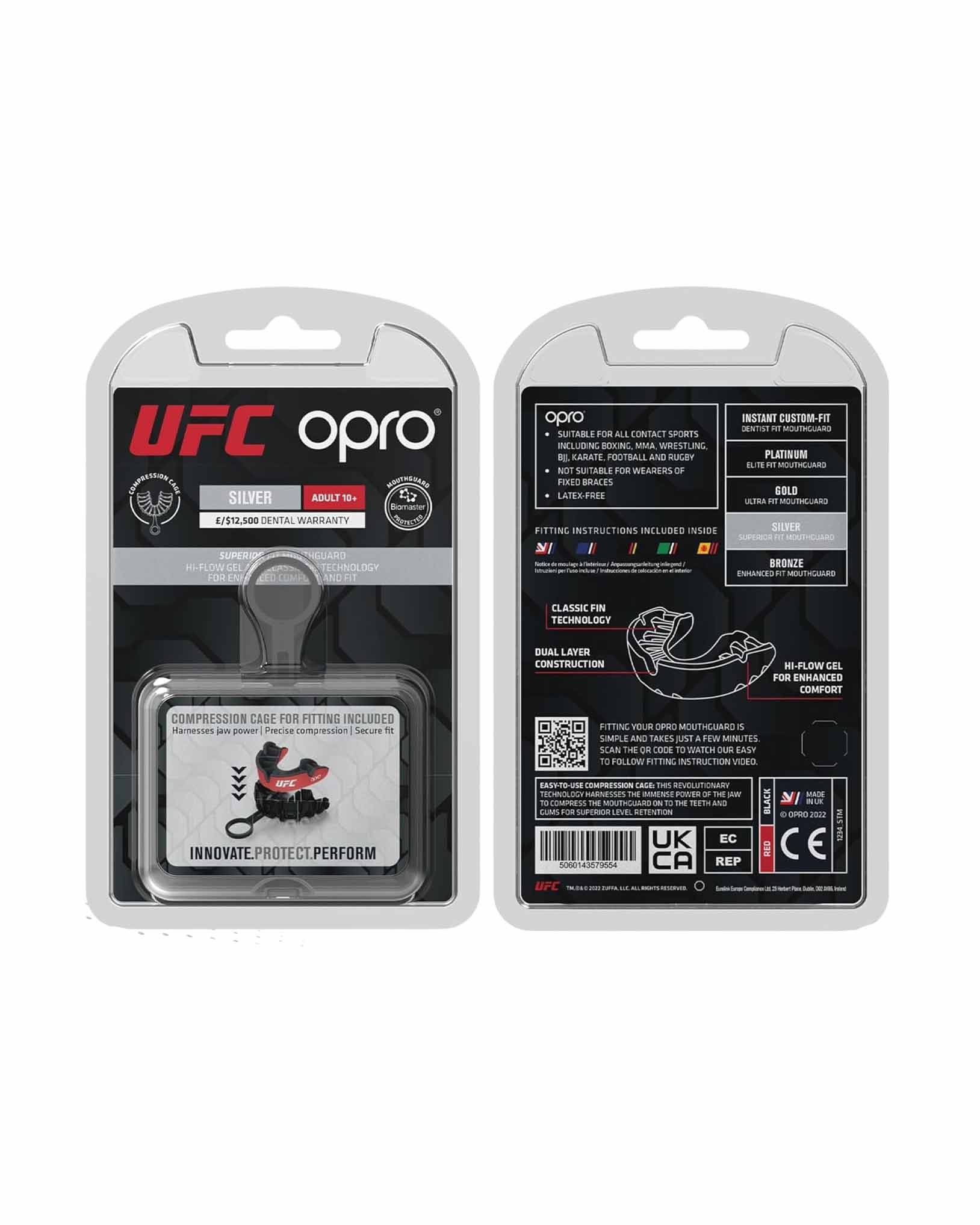 OPRO Silver Level Mouthguard Gum Shield Adult Kids