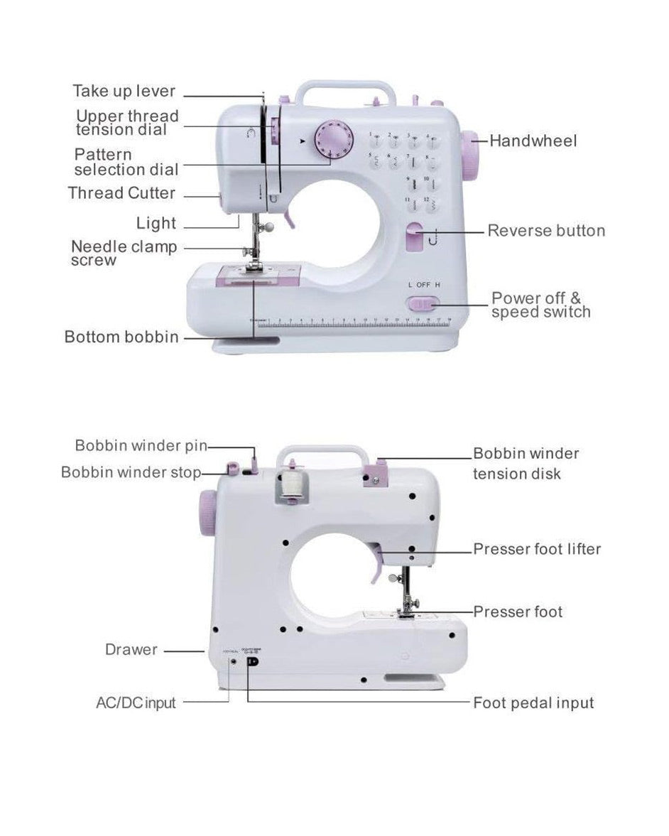 Mini Portable Sewing Machine Electric 12 Stitch Multi-Function