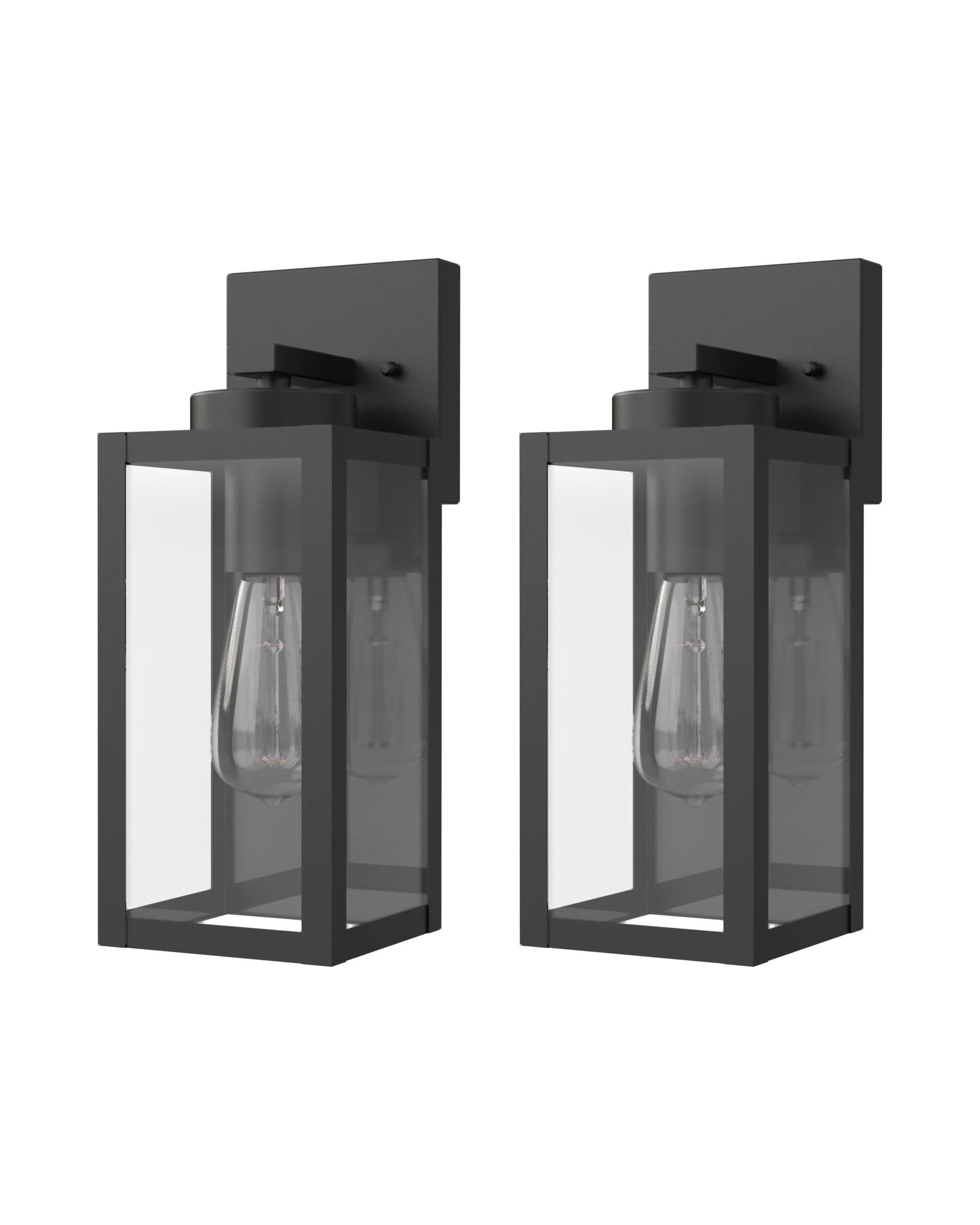 Outdoor Wall Lights Exterior Light Fixture IP44 2Pk Black