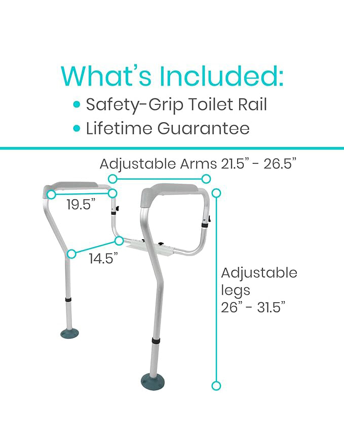 Vive Toilet Rail Bathroom Safety Frame Grab Bar