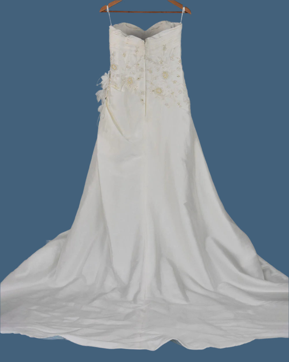 Orient Corp Ivory A Line Strapless Wedding Dress Size 12