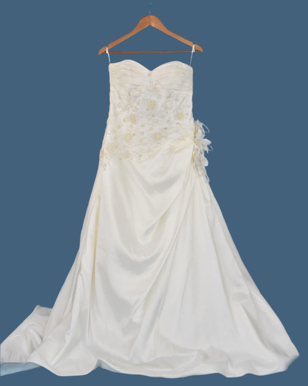 Orient Corp Ivory A Line Strapless Wedding Dress Size 12