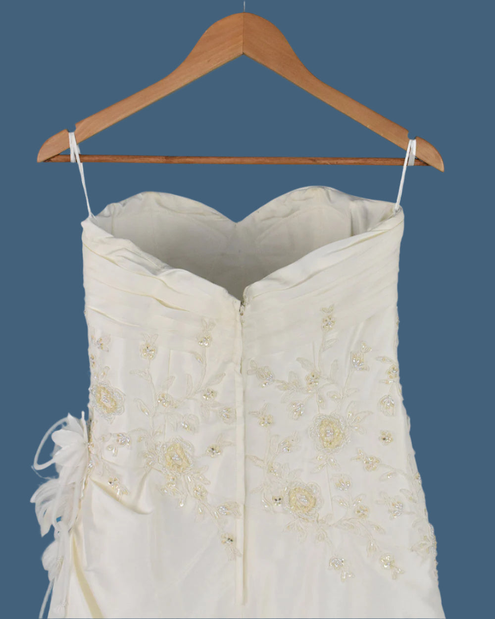Orient Corp Ivory A Line Strapless Wedding Dress Size 12