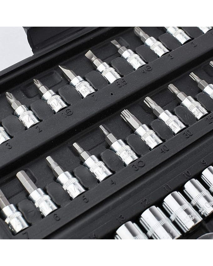 46 Piece Socket Wrench Set 1/4 Inch Drive Ratchet Set