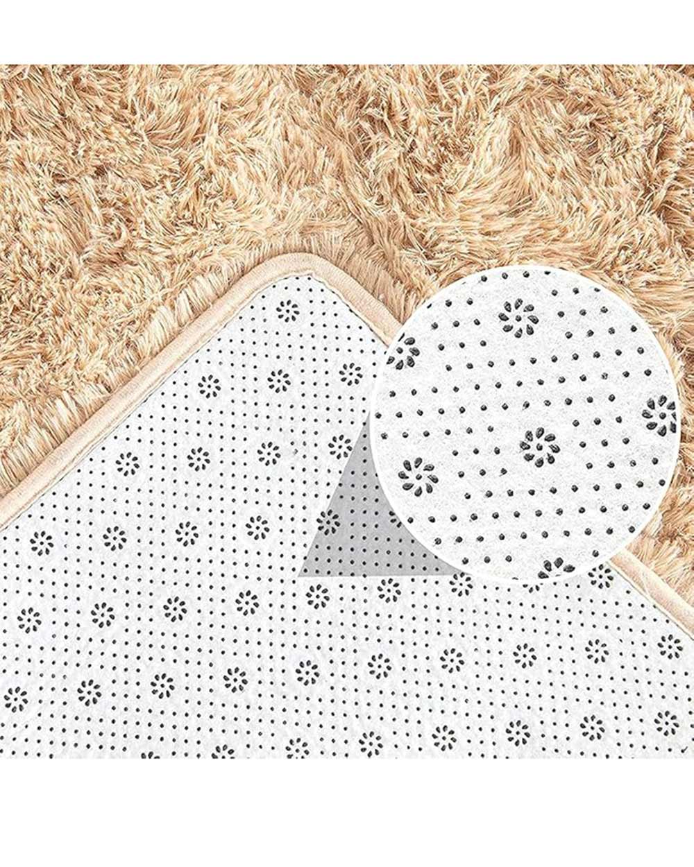 Large Fluffy Rug 5ft x 7ft Camel