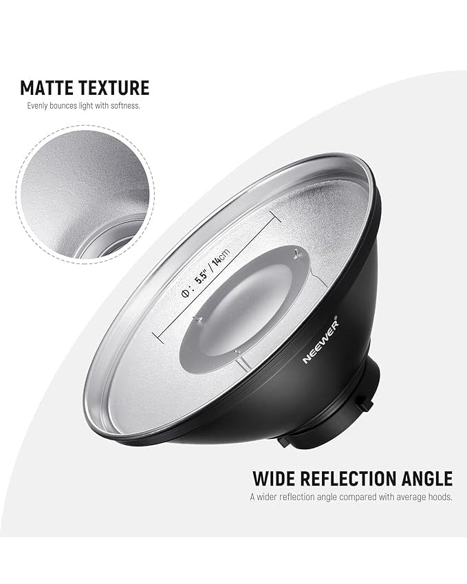 NEEWER 12"/30cm Metal Beauty Dish Bowens Mount Reflector Kit