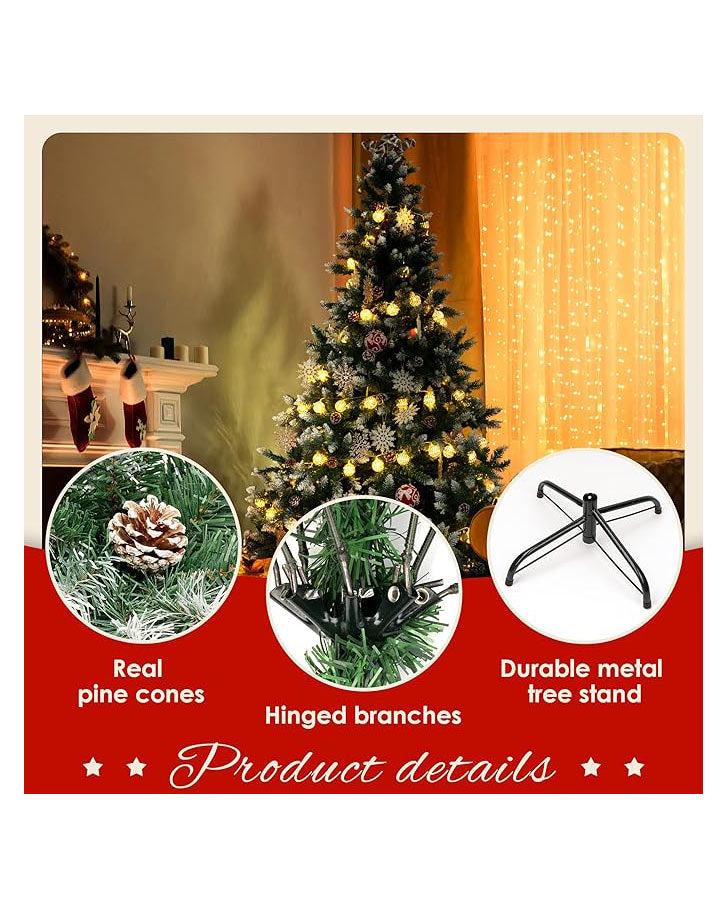 Artificial Christmas Tree 4ft Metal Stand Snow Flocked