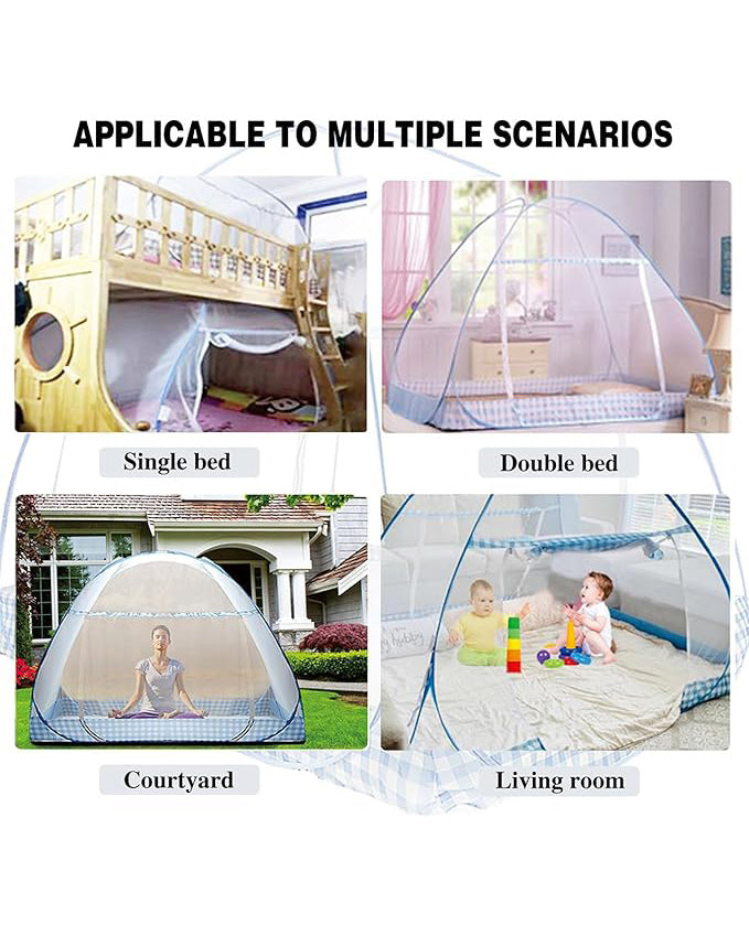 Foldable Mosquito Net Bed Canopy 100x200cm Brown Edge