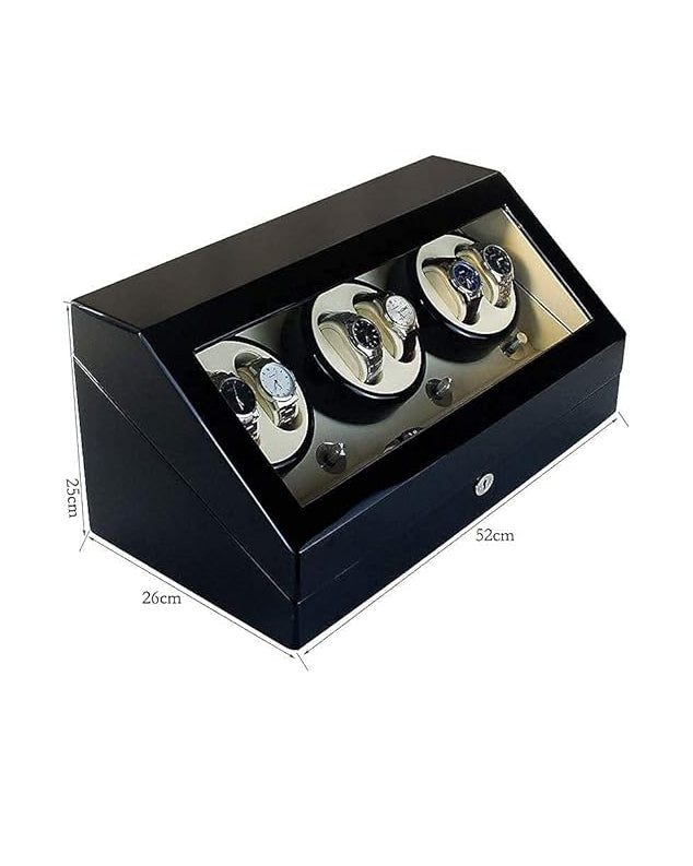 Automatic Watch Winder Rotating Box Wooden Black