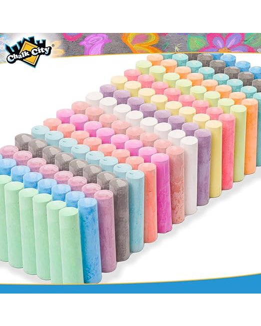 Chalk City Jumbo Chalks 17 Colours 136 Pieces for Kids