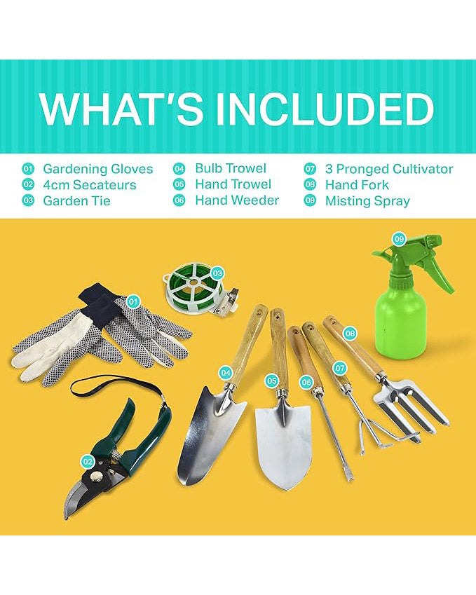 Plant Theatre Essential Garden Tool Bag with Tools Green