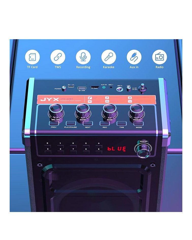 JYX Karaoke Machine with 2 UHF Wireless Microphones