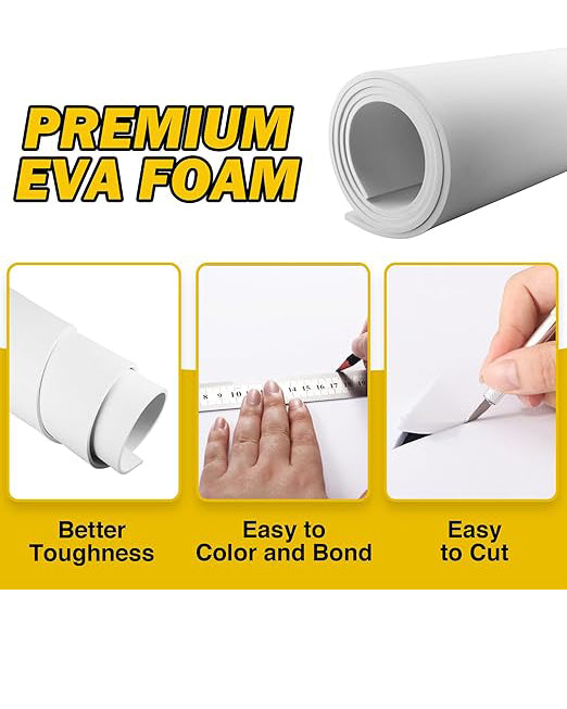 2-Pack White EVA Craft Foam Sheets 4mm Thick 35.5''x59''