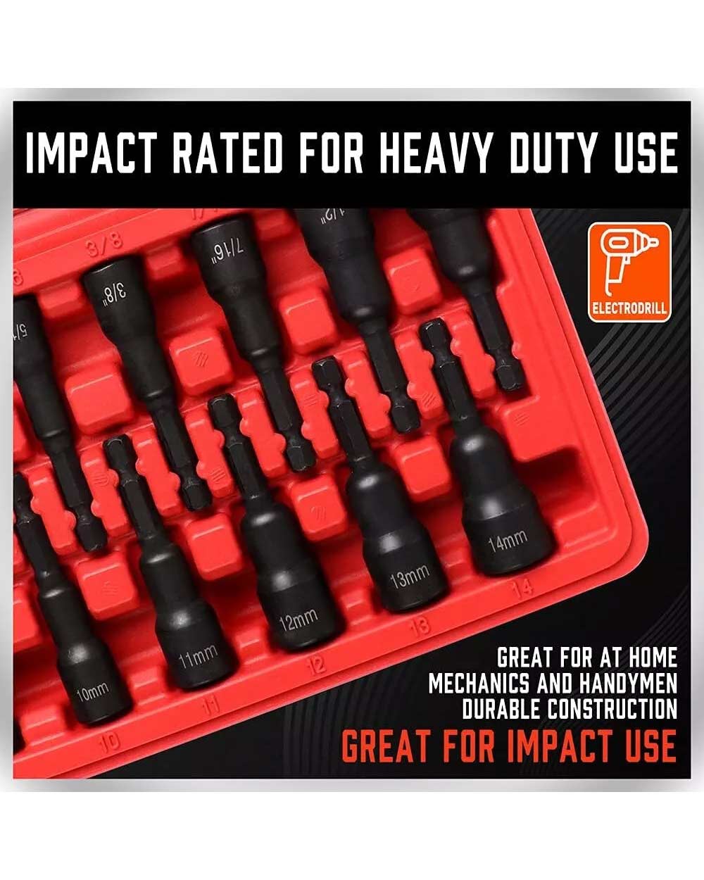 SEDY 12-Piece Magnetic Nut Driver Set 1/4" Quick Change