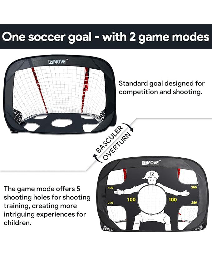 Portable Pop-Up Football Goal Set for Kids 80x120x80cm