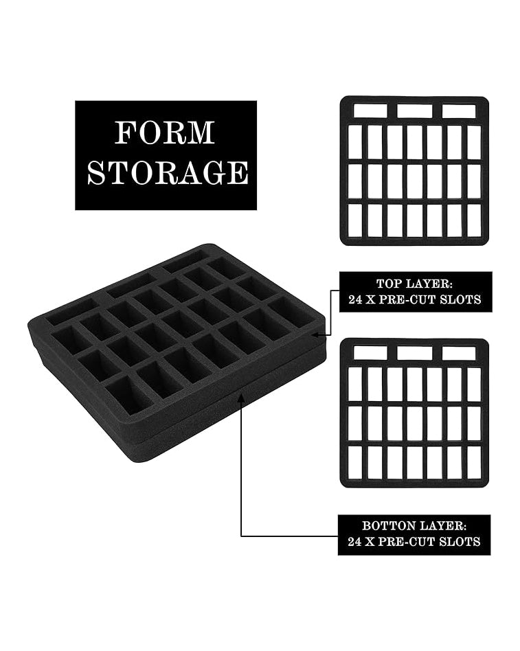 Miniature Figure Storage Carrying Case 48 Slots Black