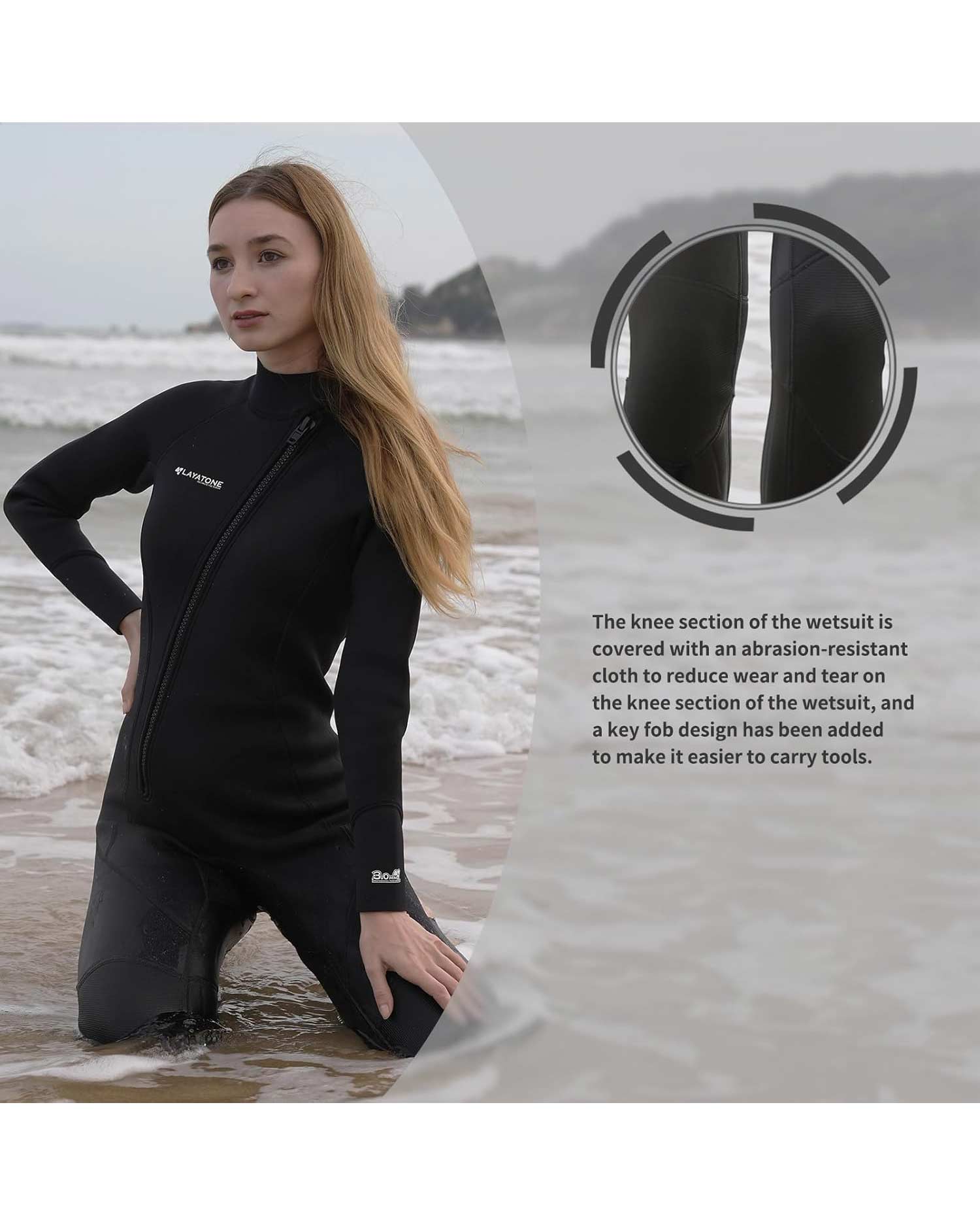 Layatone Unisex 3mm Shorty Neoprene Wetsuit Black