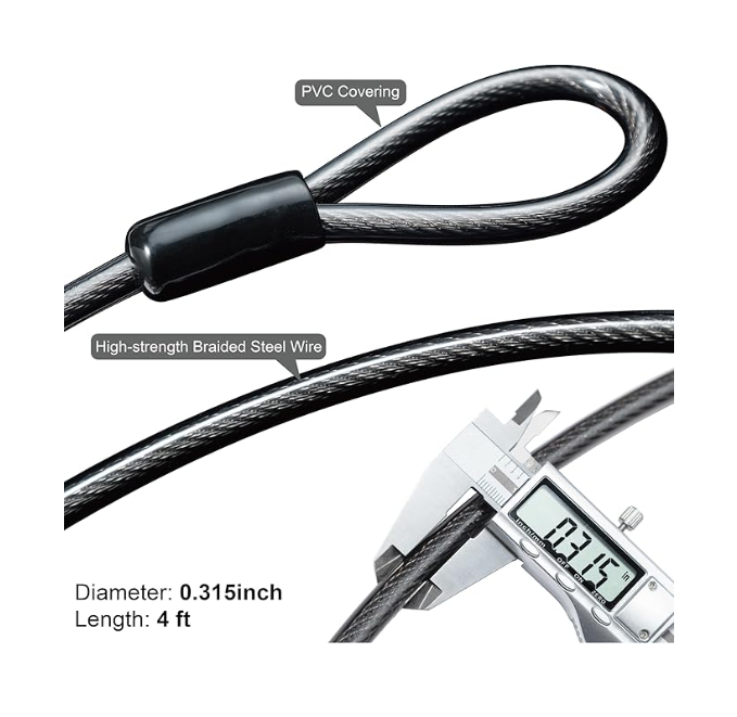 Via Velo Heavy Duty Anti-Theft Bike U-Lock with Cable
