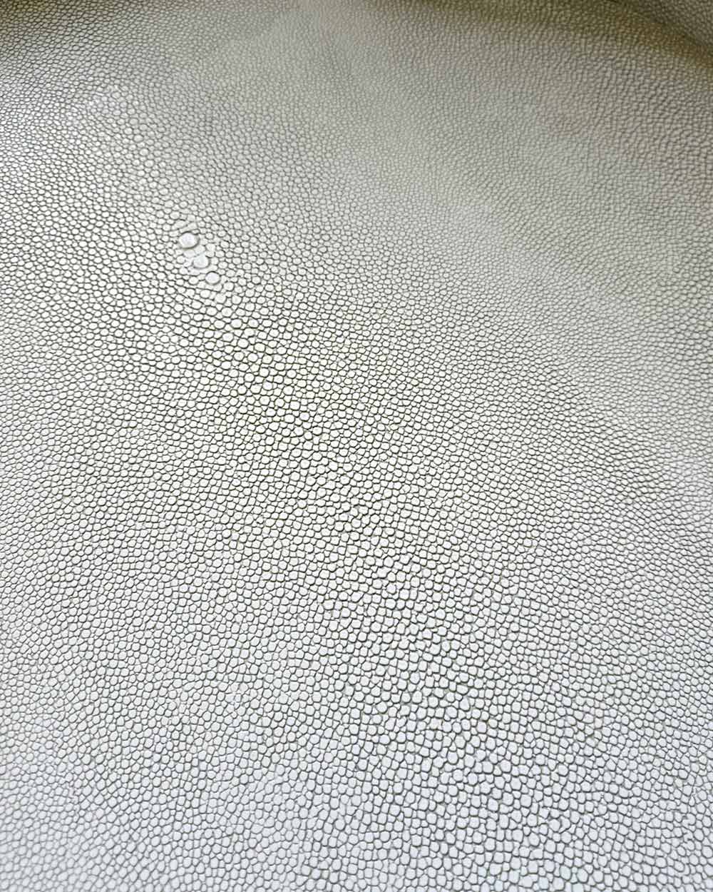Faux Ivory Shagreen Round Tray With Handles
