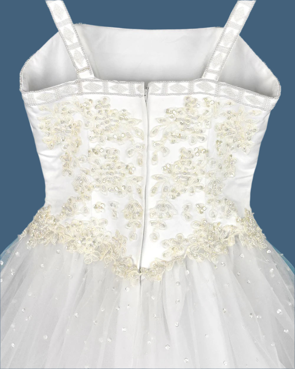 Pale Ivory Beaded Princess Wedding Dress Size 10
