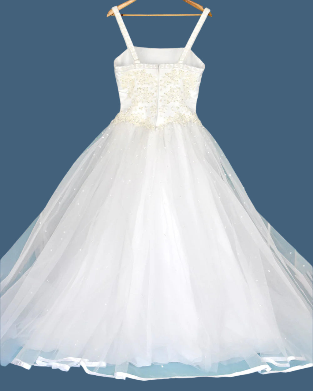 Pale Ivory Beaded Princess Wedding Dress Size 10