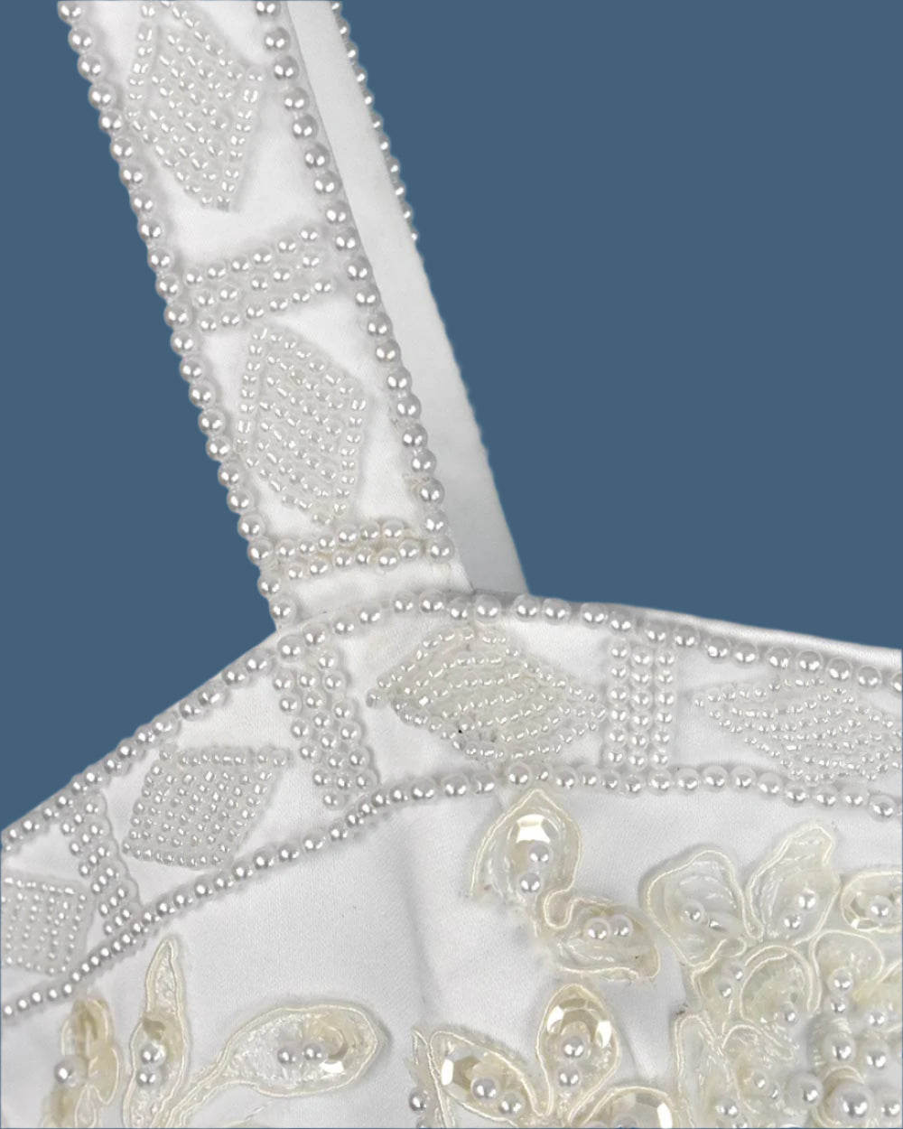 Pale Ivory Beaded Princess Wedding Dress Size 10