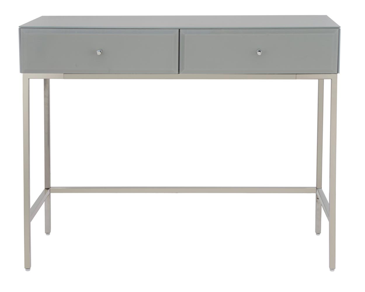 Are you looking for a beautifully designed and glamorous dressing table? Then this sophisticated glass dressing table is for you! Admire this beauty, whilst getting glammed up every day! Designed with thick glass panels. It has a sturdy stainless steel solid frame ensuring it is durable and strong. This modern grey table is the perfect companion to any modern bedroom. The sleek, contemporary design oozes sophistication and elegance