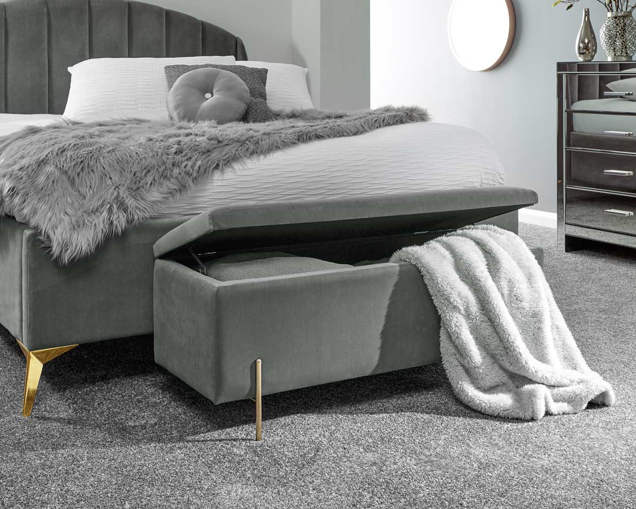Mystica Ottoman Storage Bench Grey