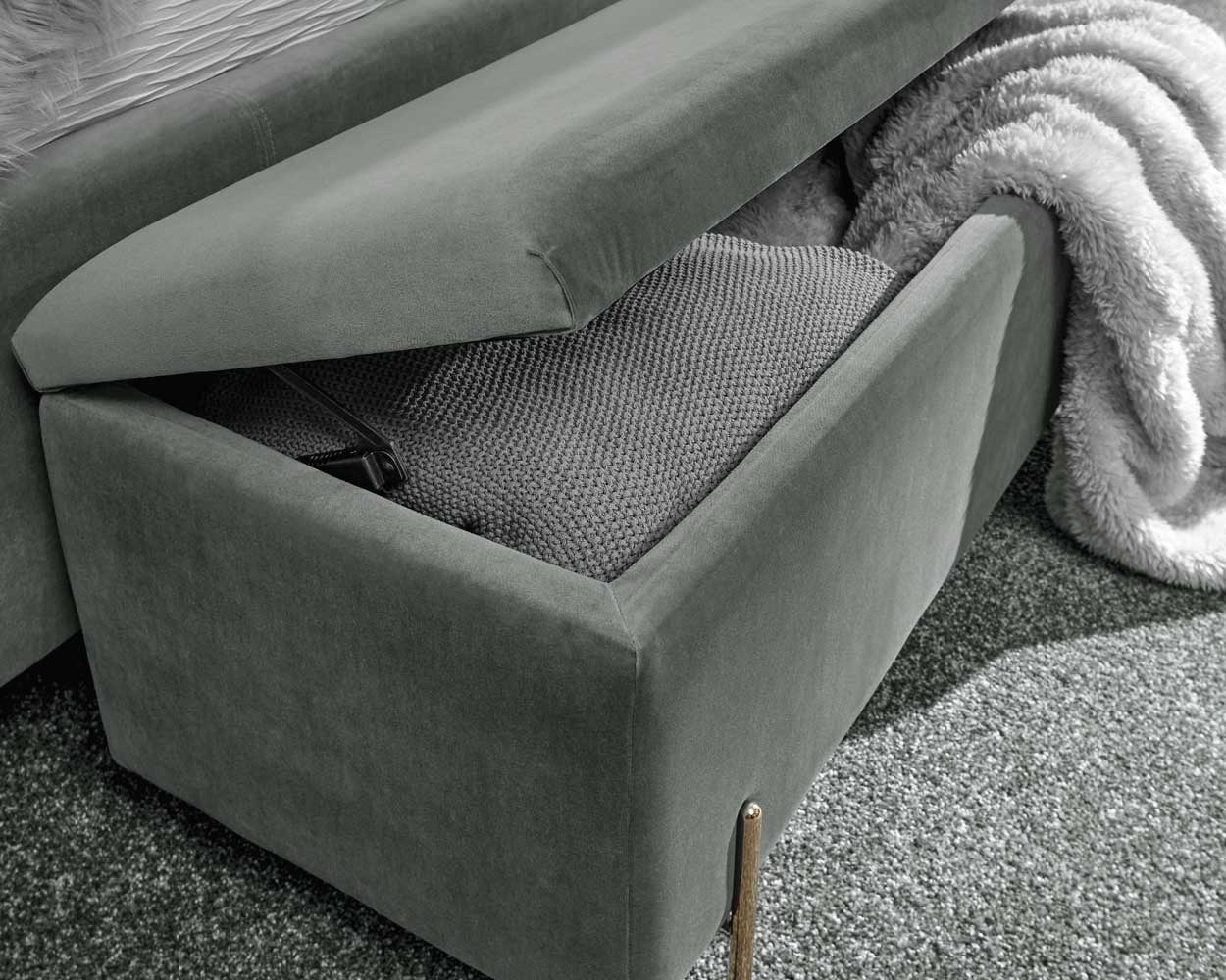 Mystica Ottoman Storage Bench Grey