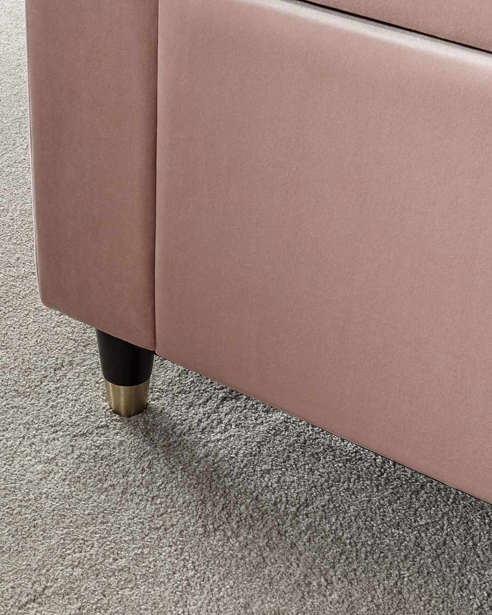 Storage Bench Window Seat, Pink Velour