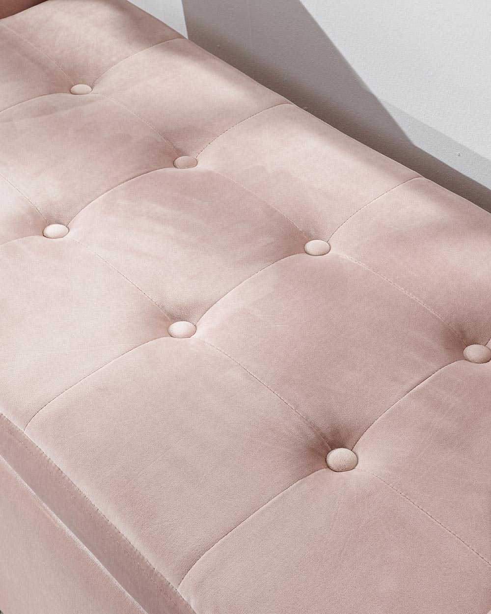 Storage Bench Window Seat, Pink Velour