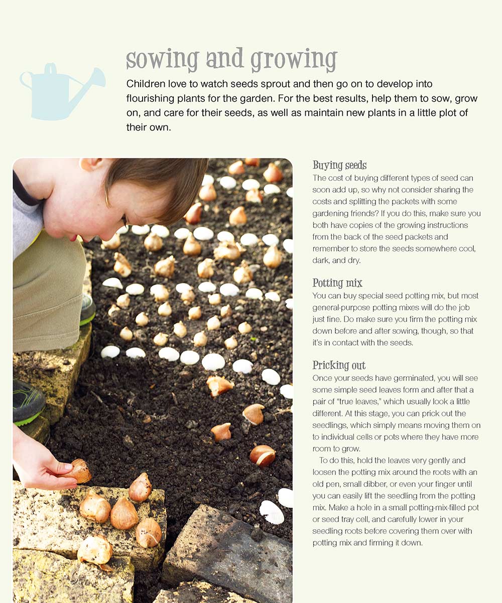 This Gift Book Gardening For Kids is full of inspirational ideas. Get your kids excited about nature, with these 35 fun outdoor and indoor projects. Using house hold items and possible if you have a limited outdoor area.