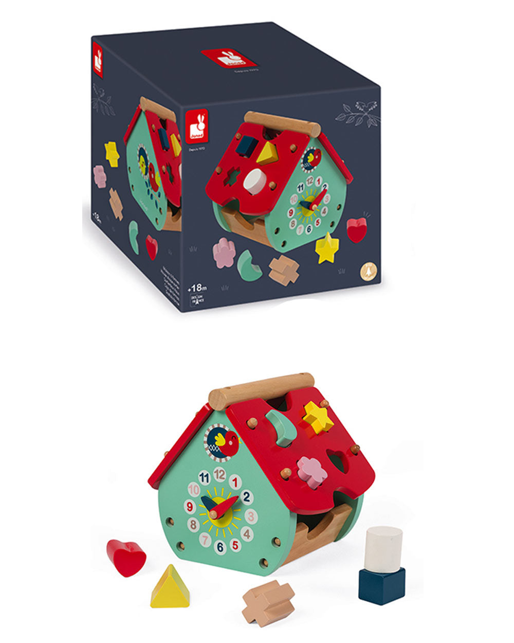 Sorting Toy Wooden House Clock, 18 Months+