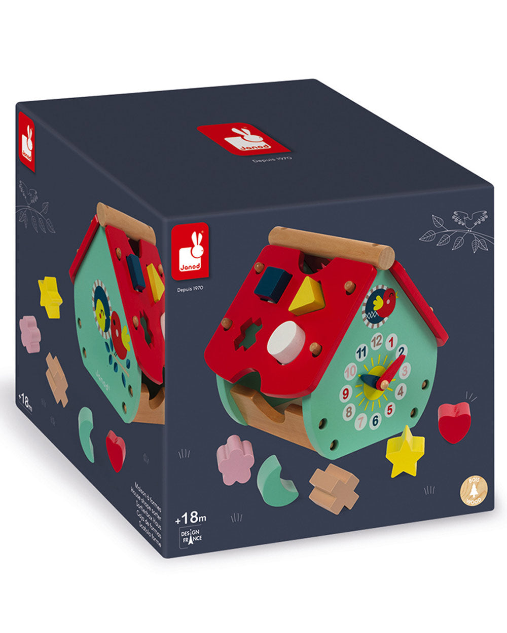 Sorting Toy Wooden House Clock, 18 Months+