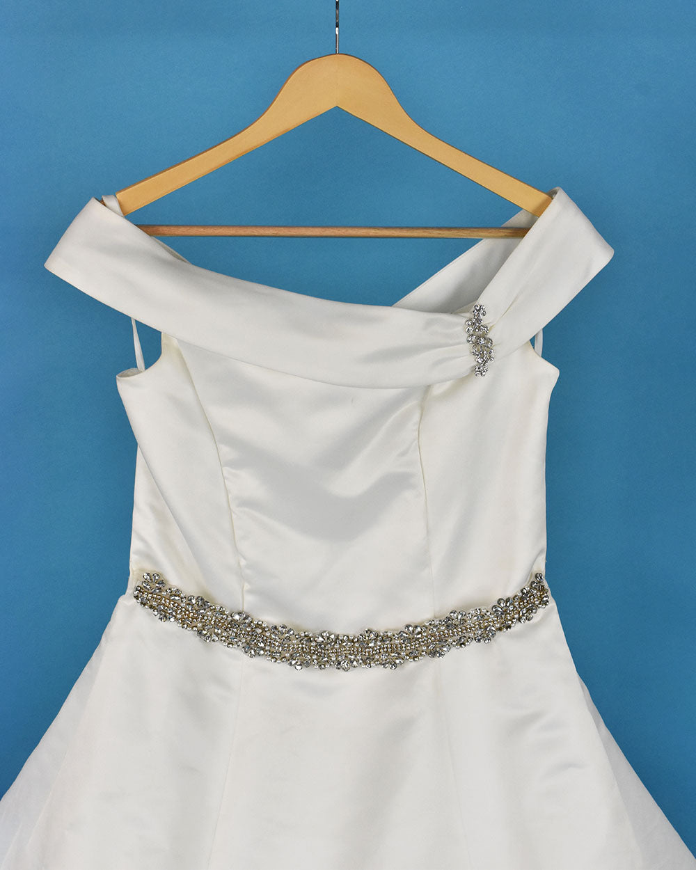 Emma Bridals Ivory A Line Off Shoulder Wedding Dress Size 12