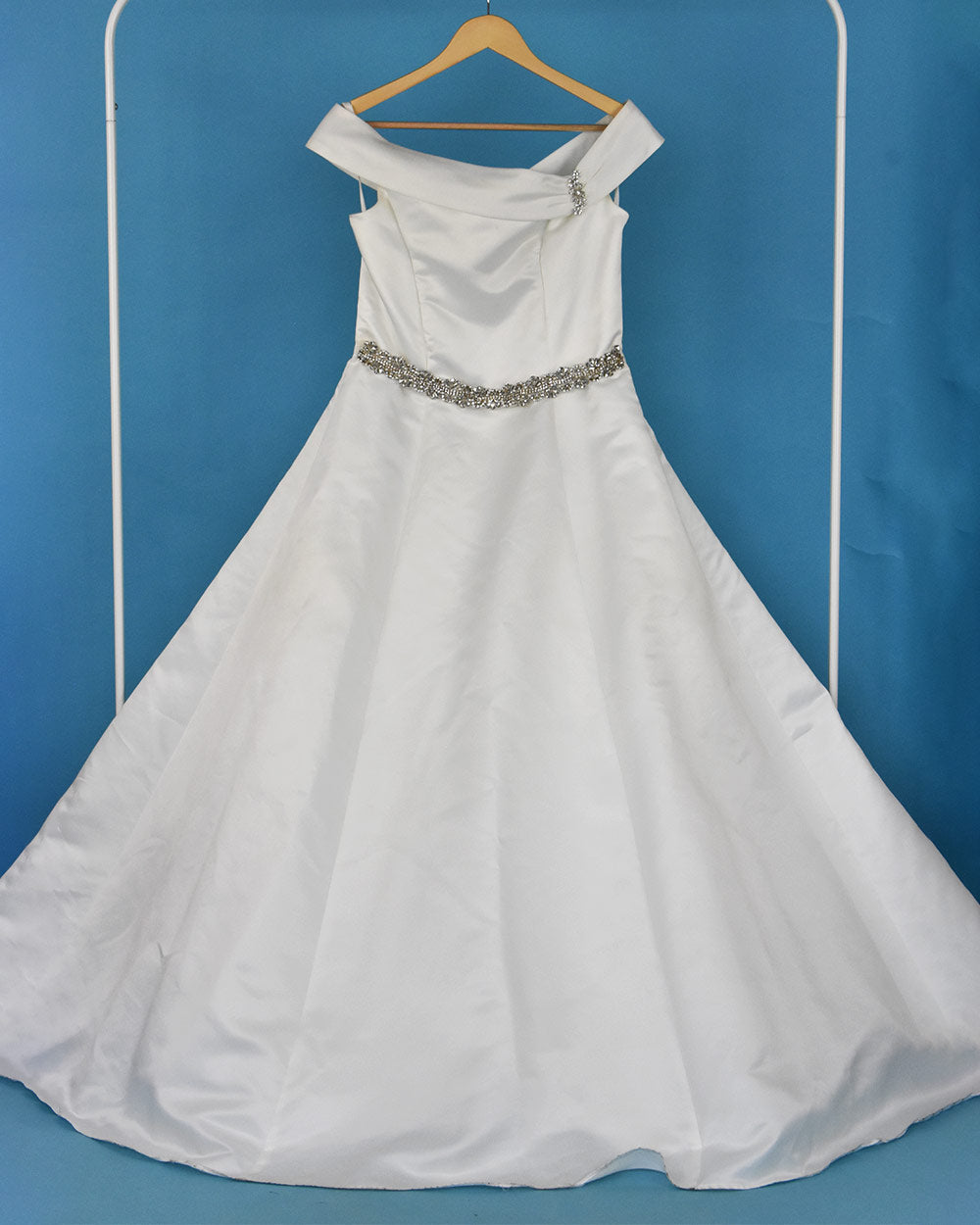 Emma Bridals Ivory A Line Off Shoulder Wedding Dress Size 12